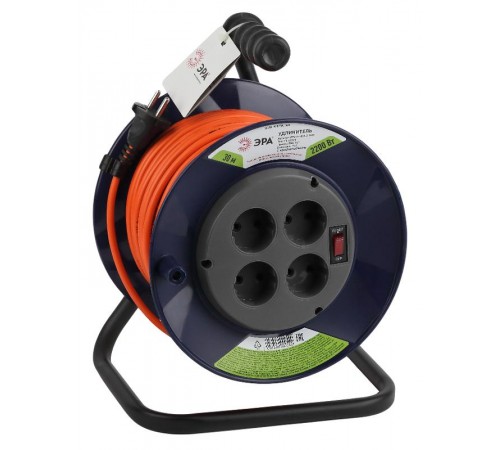 Удлинитель силовой ЭРА RPx-4s-2x1.0-30m на п. катушке б/з 4 гн 30м ПВС 2х1  Б0046843  ЭРА