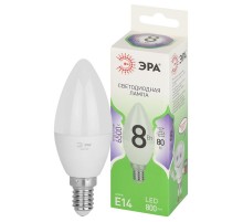 Лампа светодиодная  GREEN LINE LED B35-8W-865-E14 GL E14 8 Вт свеча холодный свет  Б0067101  ЭРА