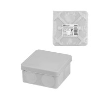 Распаячная коробка, двухкомпонентная, ОП 80х80х40 мм, IP66, 8 вх., серая, инд. штрихкод  SQ1401-2512  TDM