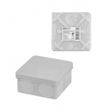 Распаячная коробка, двухкомпонентная, ОП 80х80х40 мм, IP66, 8 вх., серая, инд. штрихкод  SQ1401-2512  TDM