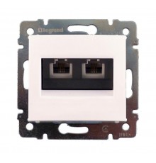 Розетка двойная RJ11+RJ45 категория 6 UTP - Legrand Valena - слоновая кость  695329  Legrand