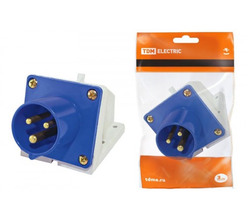 Вилка 523 стационарная 2Р+РЕ 32А 220В IP44   SQ0605-0014  TDM