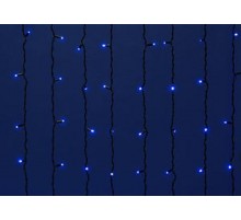 Занавес светодиодный  с эффектом мерцания, ULD-C2030-240/TBK BLUE IP67   3х2м соед. 240 диодов. синий свет. шнур черный  UL-00003936  Uniel