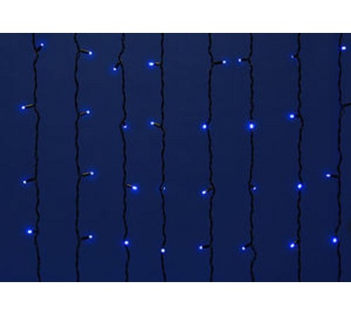 Занавес светодиодный  с эффектом мерцания, ULD-C2030-240/TBK BLUE IP67   3х2м соед. 240 диодов. синий свет. шнур черный  UL-00003936  Uniel