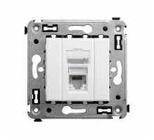Компьютерная розетка RJ-45 в стену, кат.6 одинарная,"Avanti", "Белое облако"  4400293  DKC