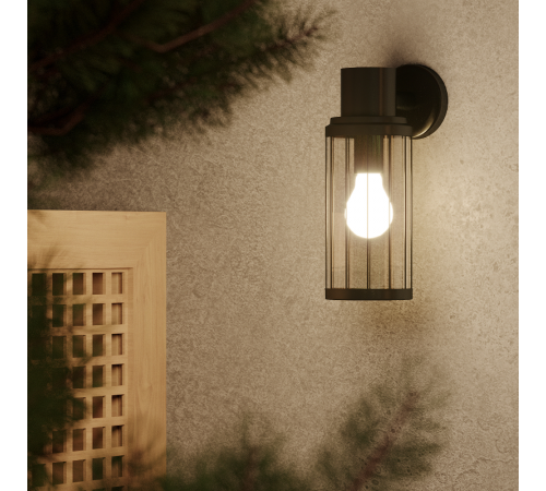 Светильник садово-парковый Vega на стену вниз 10.5*24*14.2cm, 170-240V / 50Hz, 1xE27, Max.60W, IP54  GD022  Gauss