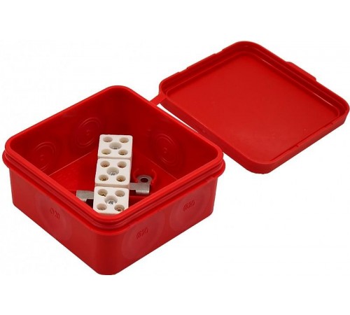 КРП 2403-11-И, Коробка разветвительная противопожарная (огнестойкая), красный 85х85х40  КРП 2403-11-И  HEGEL