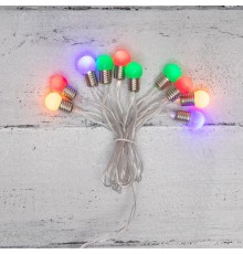 Гирлянда светодиодная Мини-лампочки 1.5 м, 10 LED, прозрачный ПВХ, цвет свечения мультиколор, 2 х АА (батарейки не в комплекте)  303-074  NEON-NIGHT
