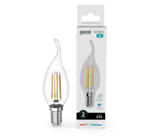 Лампа светодиодная   Filament Elementary Свеча на ветру 10W 670lm 4100К Е14 LED 1/10/100  42120  Gauss