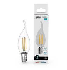 Лампа светодиодная   Filament Elementary Свеча на ветру 10W 670lm 4100К Е14 LED 1/10/100  42120  Gauss