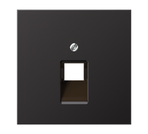 Крышка для одинарных телефонных и компьютерных розеток (UAE), фиксация винтом; металл; dark; Aluminium  AL2969-1UAD  Jung