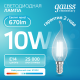 Лампа светодиодная   Filament Elementary Свеча на ветру 10W 670lm 4100К Е14 LED 1/10/100  42120  Gauss