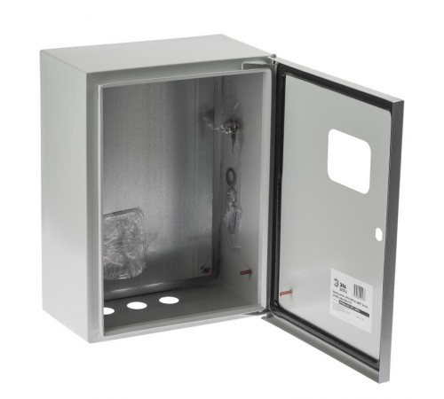  Щит с монтажной панелью металлический ЩМПг (окно)-04 IP54 (400х300x175) SIMPLE  Б0041663  ЭРА