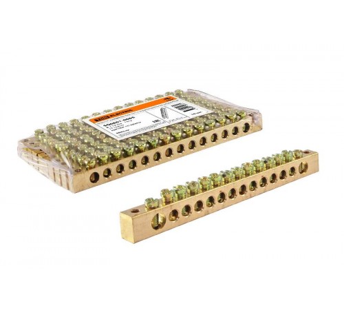 Шина "N" нулевая 8х12мм 14/2 (14групп/крепеж по краям)   SQ0801-0005  TDM