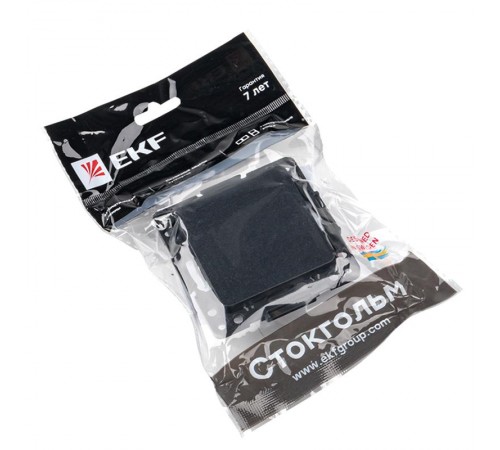 Стокгольм Механизм Выключателя 1-кл. проходного 10А черный PROxima  EZV10-025-10  EKF