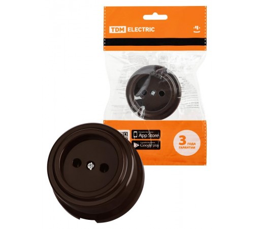 Розетка 2П 10А 250В коричневая "Виви"  SQ1820-1416  TDM