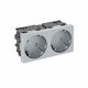 Розетка двойная 33° Modul45connect, 250 В, 16A (серебристый) (STD-D3C AL2)  6120492  OBO Bettermann