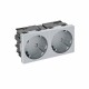 Розетка двойная 33° Modul45connect, 250 В, 16A (серебристый) (STD-D3C AL2)  6120492  OBO Bettermann