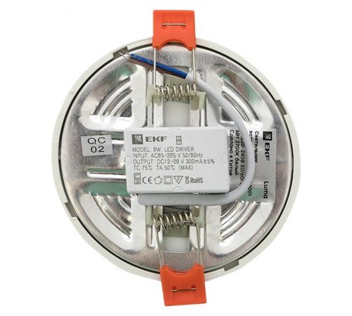 Светильник светодиодный встраиваемый ДВО 1001 6Вт 2700K IP20 Basic  DLL-1001-6-2700  EKF