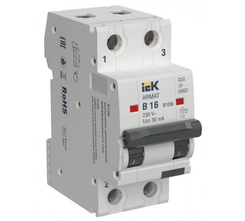 ARMAT АВДТ B10N 2P B16 30мА тип A электромех.  AR-B10N-2-B016A030  IEK