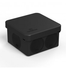 Коробка распределительная 70х70х40мм IP66 6 вводов черная для прямого монтажа двухкомпонентная безгалоген (HF) (150шт/кор)  60-0200-9005  Промрукав