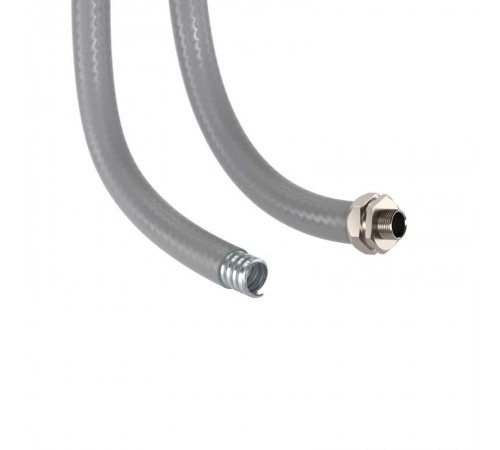 Металлорукав DN 10мм в гладкой ПВХ изоляции, Dвн 10,0 мм, Dнар 15,0, 50 м, цвет серый  6070R-10  DKC