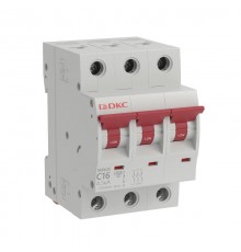 Модульный автоматический выключатель YON MB63, 3P, характеристика C, 16A, 6kA  MB63N-3PC16  DKC