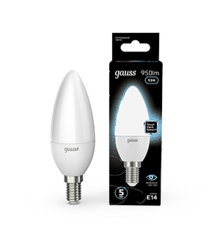 Лампа светодиодная LED 9.5Вт E14 220В 4100К Candle (свеча)  103101210  Gauss