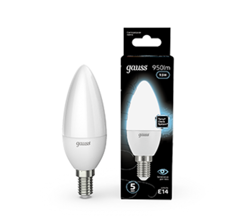 Лампа светодиодная LED 9.5Вт E14 220В 4100К Candle (свеча)  103101210  Gauss