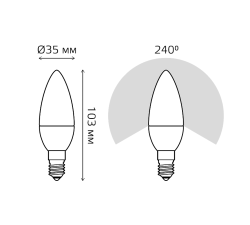Лампа светодиодная LED 9.5Вт E14 220В 4100К Candle (свеча)  103101210  Gauss