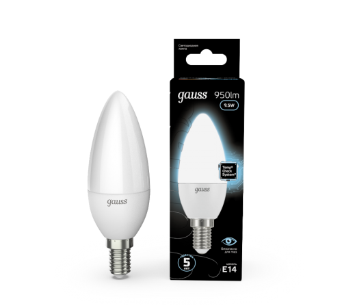 Лампа светодиодная LED 9.5Вт E14 220В 4100К Candle (свеча)  103101210  Gauss