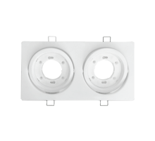 Светильник встраиваемый GX53R-2ST 2RW металл под лампу GX53 230В поворотный двойной белый  4690612021553  IN HOME