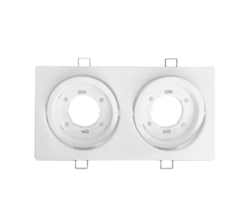 Светильник встраиваемый GX53R-2ST 2RW металл под лампу GX53 230В поворотный двойной белый  4690612021553  IN HOME
