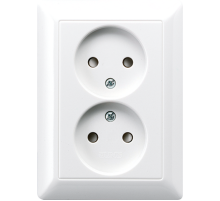 Сдвоенная розетка в одну монтажную коробку AS5010UWW Jung
