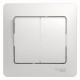 Glossa Белый Выключатель 2-клавишный, сх.5, 10АХ (в сборе с рамкой)  GSL000152  SE