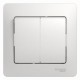 Glossa Белый Выключатель 2-клавишный, сх.5, 10АХ (в сборе с рамкой)  GSL000152  SE