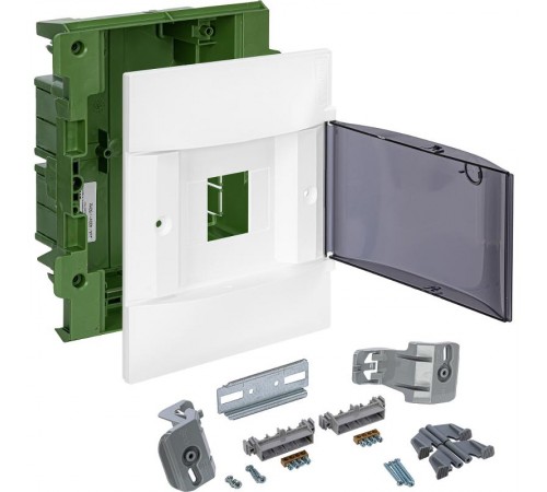 Practibox S Пластиковый щиток Встраиваемый (в полые стены) 1X4 Дымчатая дверь  134574  Legrand