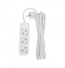 Удлинитель STANDARD 3 гнезда, 5м, 3х1,0мм, с/з, белый  13-4011  REXANT