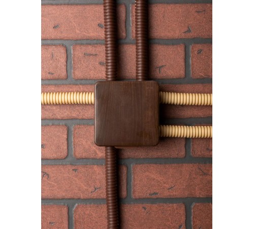 Коробка распределительная КМР-030-034 пылевлагозащищенная без мембранных вводов (105х105х50) тёмное дерево EKF PROxima  plc-kmr-030-034-t  EKF