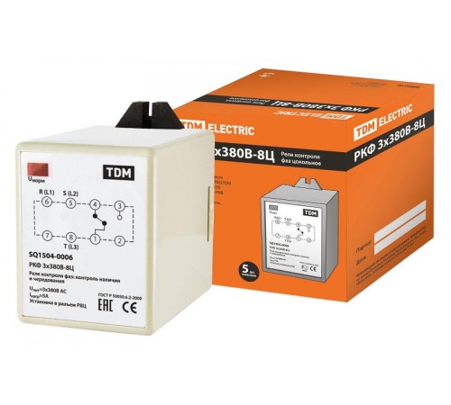 Реле контроля фаз РКФ 3х380В-8Ц   SQ1504-0006  TDM