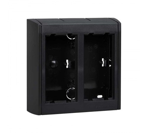 Simon Connect Блок настенный на 2 S-модуля Сима Про, поверхностный монтаж, графит  SBC200-14  Simon