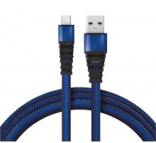 Кабель REXANT USB-microUSB 1 м, плоский провод, синяя джинсовая оплетка 18-1163  REXANT