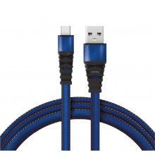 Кабель REXANT USB-microUSB 1 м, плоский провод, синяя джинсовая оплетка 18-1163  REXANT