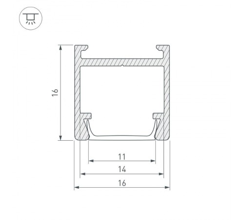 Профиль PDS-H16-2000 ANOD  023858  Arlight