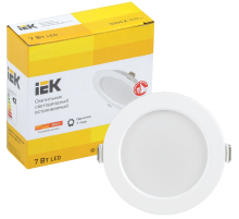Светильник светодиодный ДВО 1611 белый круг 7Вт 3000К IP20  LDVO0-1611-07-3000-K01  IEK