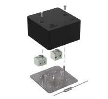 Коробка огнестойкая для кабель-канала 40-0460-FR6.0-4-П Е15-Е120 с термопредохранителем RAL9005 85х85х45 (44 шт/кор) черная  40-0460-9005-FR6.0-4-П 