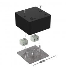 Коробка огнестойкая для кабель-канала 40-0460-FR6.0-4-П Е15-Е120 с термопредохранителем RAL9005 85х85х45 (44 шт/кор) черная  40-0460-9005-FR6.0-4-П 