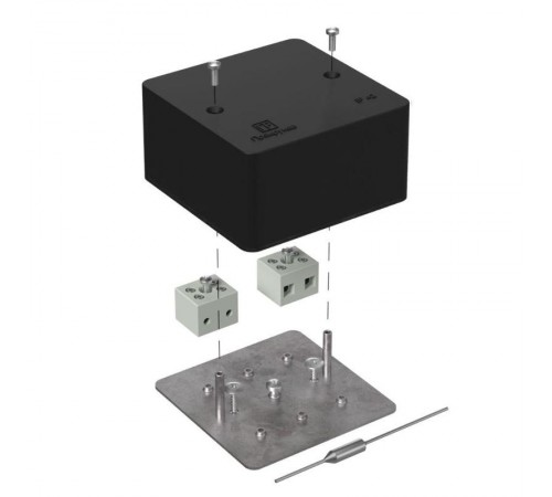 Коробка огнестойкая для кабель-канала 40-0460-FR6.0-4-П Е15-Е120 с термопредохранителем RAL9005 85х85х45 (44 шт/кор) черная  40-0460-9005-FR6.0-4-П 