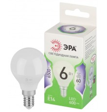 Лампа светодиодная  GREEN LINE LED P45-6W-865-E14 GL E14 6 Вт шар холодный свет  Б0067069  ЭРА
