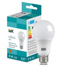 Лампа светодиодная Bulb A60 710lm 4000K E27  LL-I-A60-8-230-40-E27  IEK